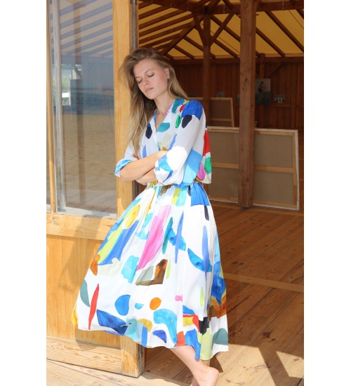 Bleu Jaune Rose Skirt