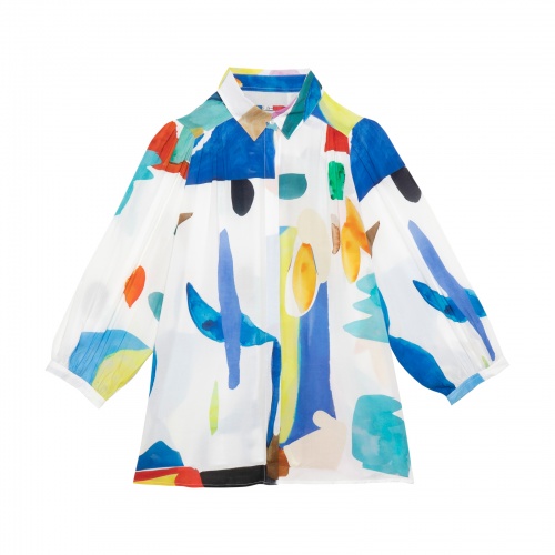 Bleu Jaune Rose Blouse