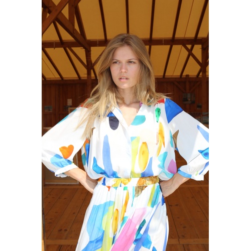 Bleu Jaune Rose Blouse