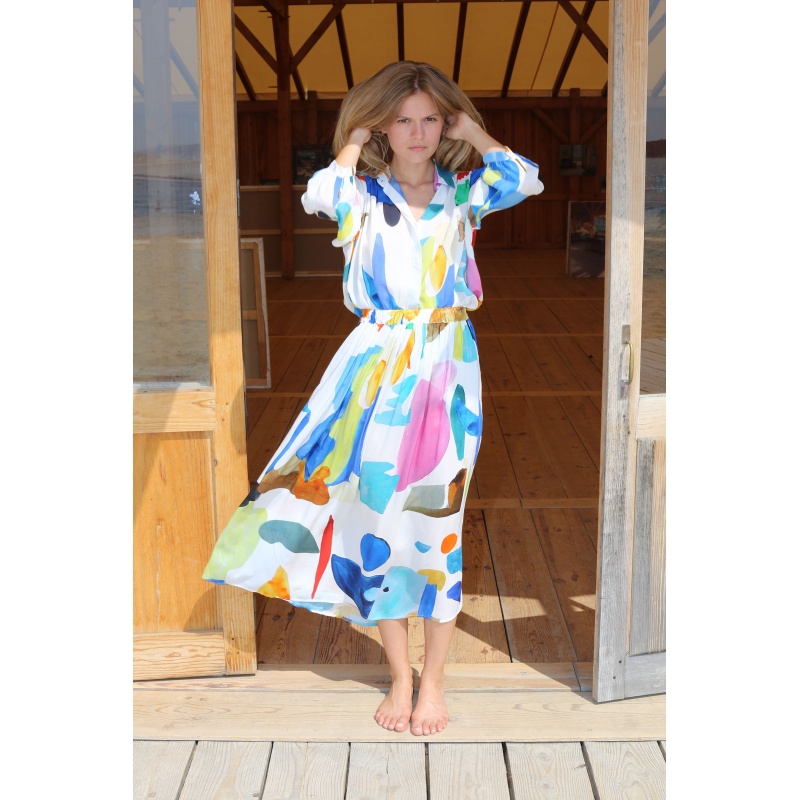 Bleu Jaune Rose Blouse