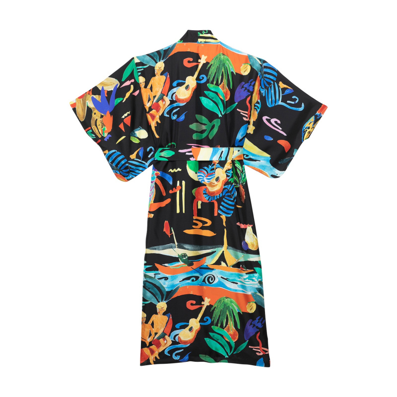 BATEAUX NOIR KIMONO