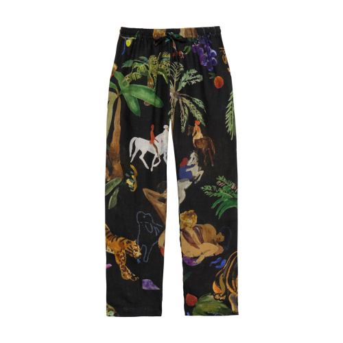 FEMMES LUXE NOIR LINEN TROUSERS