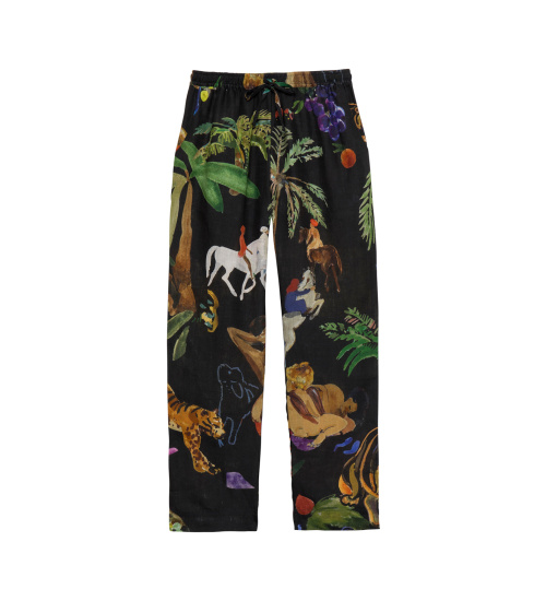 PANTALON EN LIN FEMMES LUXE NOIR