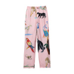 PANTALON EN SOIE JUNGLE SAUVAGE PINK