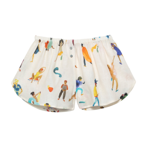 BLOTCHED PEOPLE LINEN SHORTS