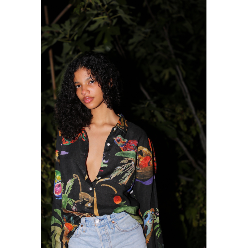 CHEMISE EN LIN FEMMES LUXE NOIR