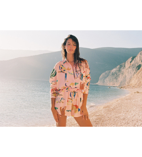 SHORT EN GAZE DE COTON ABRA ROSSA