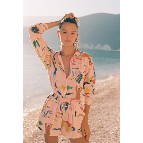 SHORT EN GAZE DE COTON ABRA ROSSA