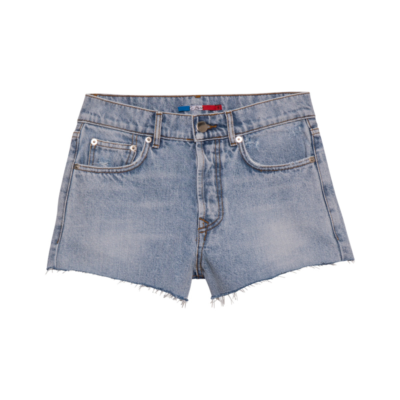 SHORT EN JEAN CHEVAUCHÉE