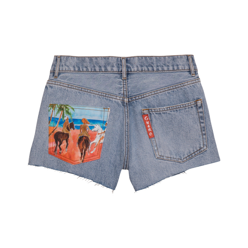 SHORT EN JEAN CHEVAUCHÉE