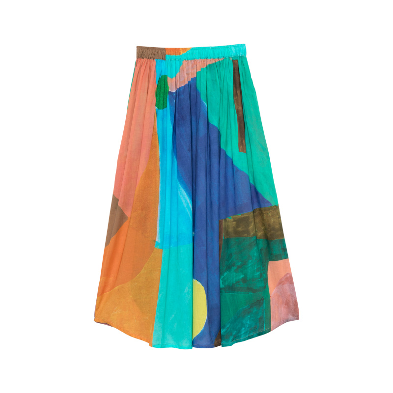 JUPE ROSE BLEU VERT