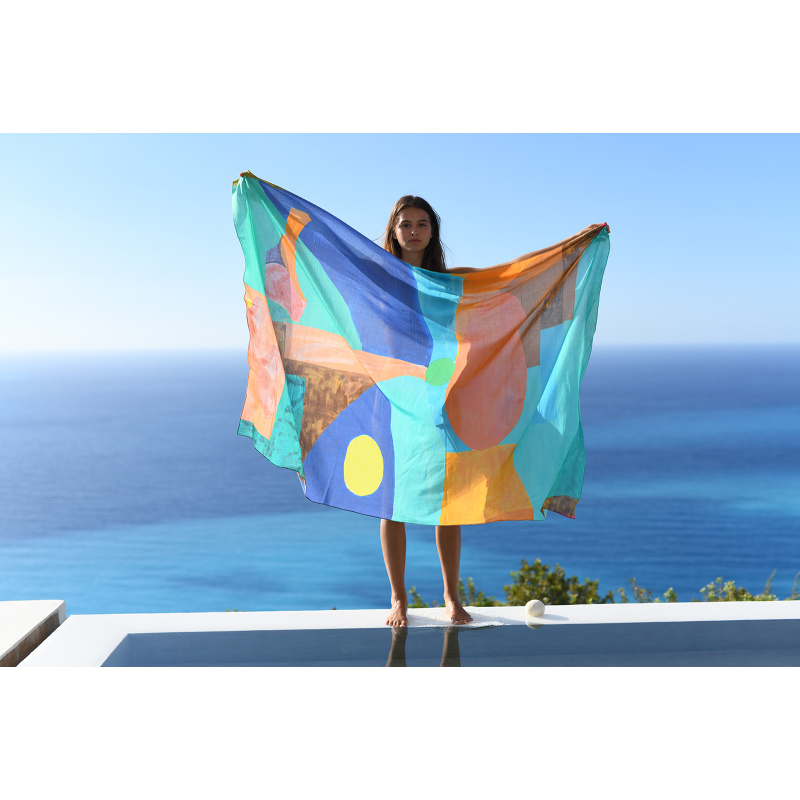 Rose Bleu Vert Sarong