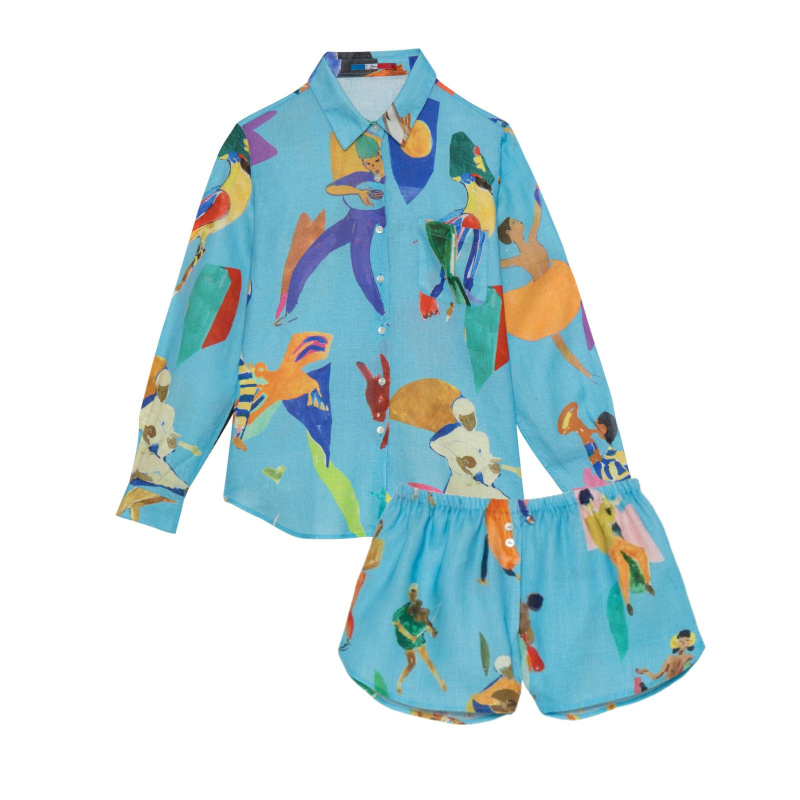 CHEMISE EN LIN MUSIC CUT SKY