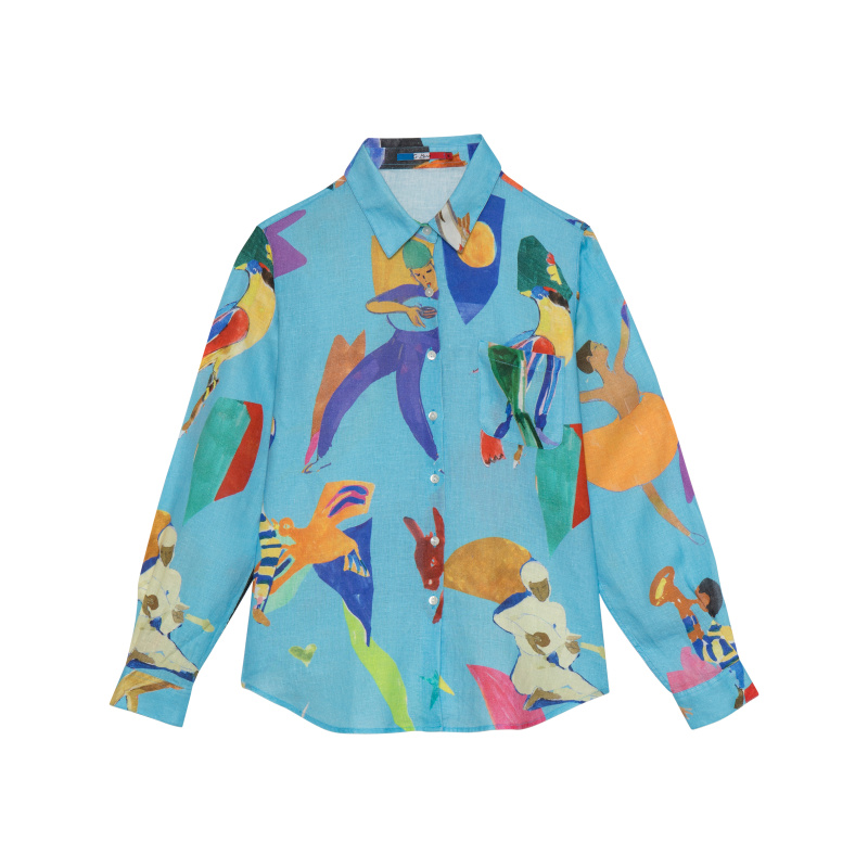 CHEMISE EN LIN MUSIC CUT SKY