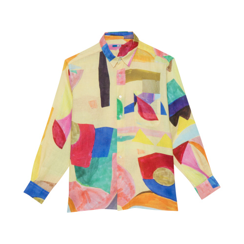 CHEMISE EN LIN GAUDI JAUNE