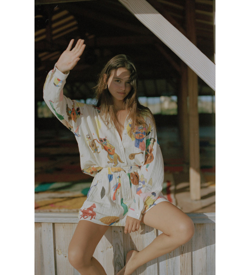 CHEMISE EN GAZE DE COTON MUSIC CUT