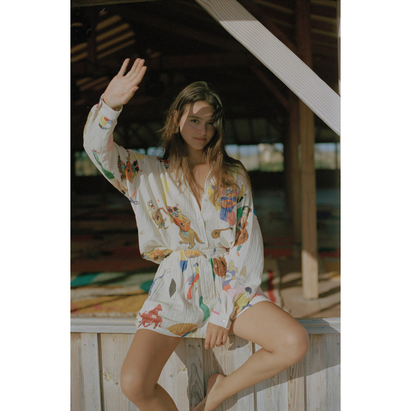 CHEMISE EN GAZE DE COTON MUSIC CUT