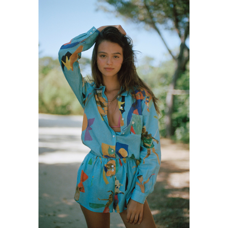 CHEMISE EN LIN MUSIC CUT SKY