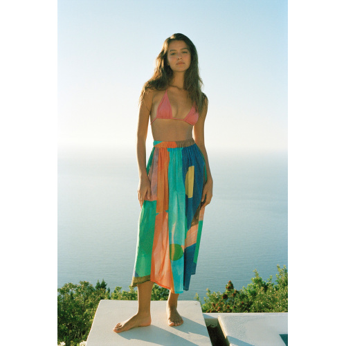 JUPE ROSE BLEU VERT