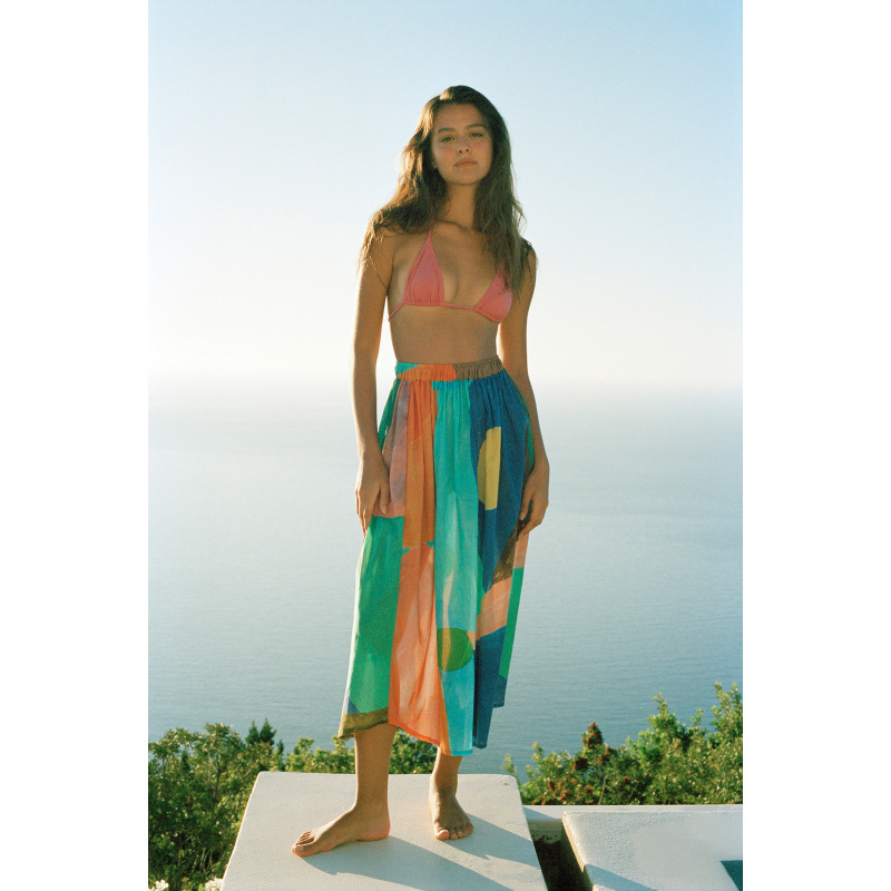 JUPE ROSE BLEU VERT