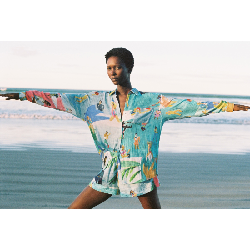 SHORT EN GAZE DE COTON 80'S COLOR