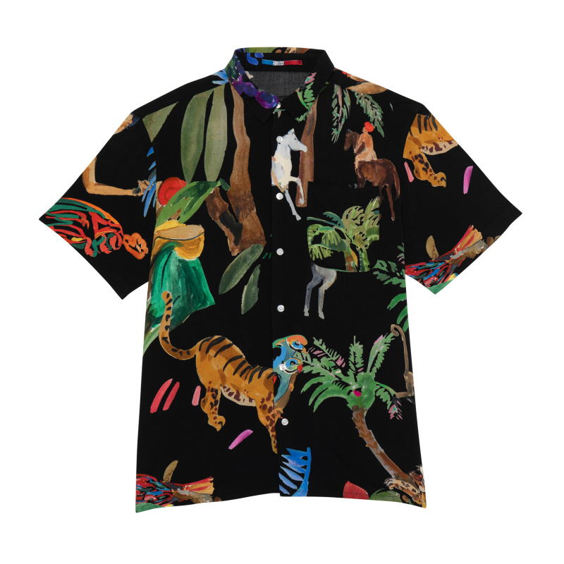 FEMME LUXE NOIR HAWAIIAN SHIRT