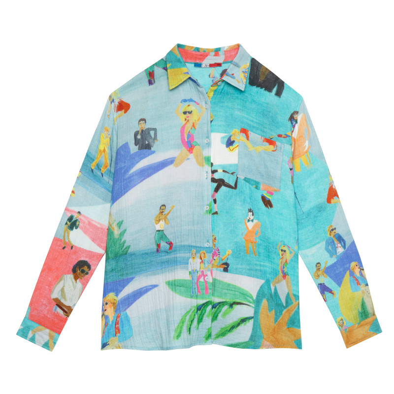 CHEMISE EN GAZE DE COTON 80'S COLOR