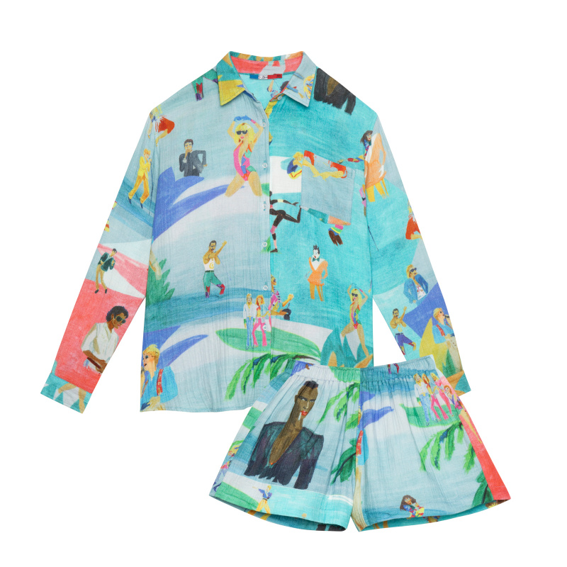 80'S COLOR COTTON GAUZE SHIRT