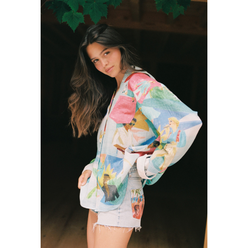 CHEMISE EN GAZE DE COTON 80'S COLOR