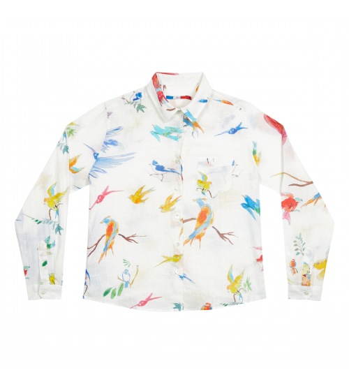 CHEMISE EN LIN Flying Birds