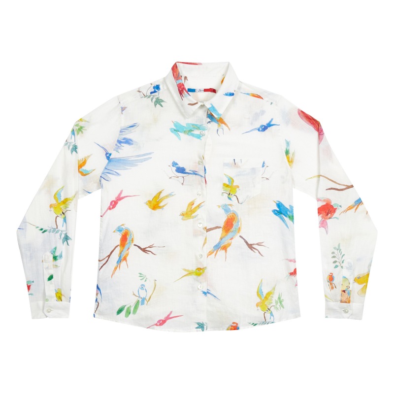 Chemise en Lin Flying Birds