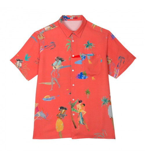 YUKULELES RED HAWAIIAN SHIRT