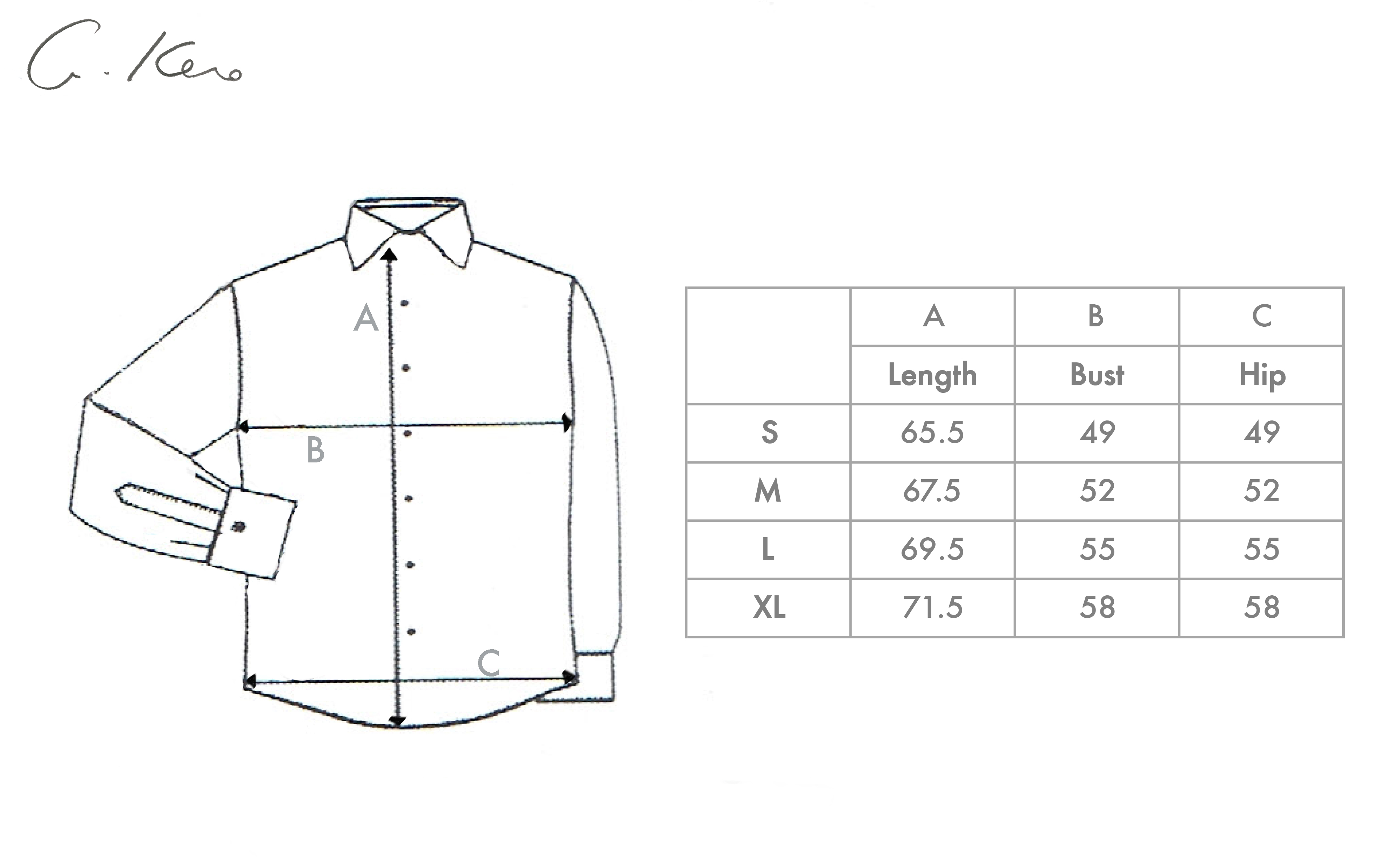 Flannel Shirt Size Chart