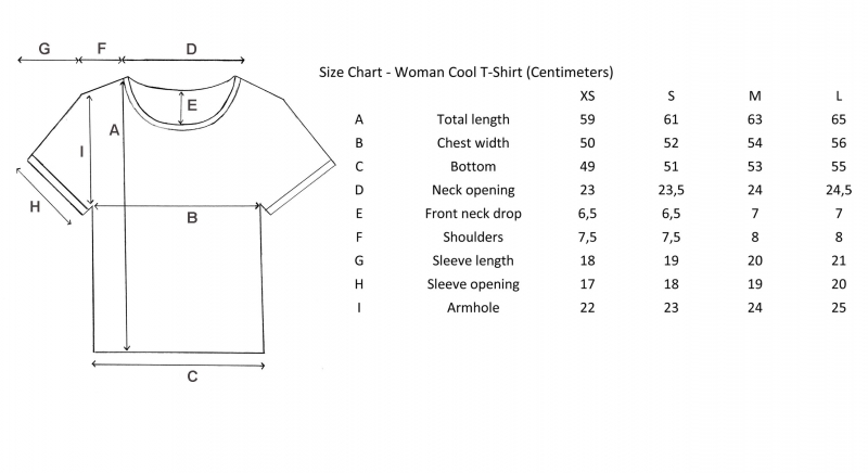 Ladies Cut T Shirts Size Chart